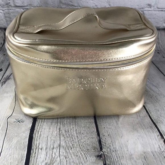 Badgley Mischka Gold Makeup/Cosmetic/Toiletry Case - Picture 1 of 7